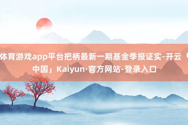 体育游戏app平台把柄最新一期基金季报证实-开云「中国」Kaiyun·官方网站-登录入口