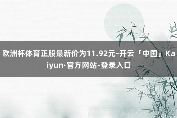 欧洲杯体育正股最新价为11.92元-开云「中国」Kaiyun·官方网站-登录入口