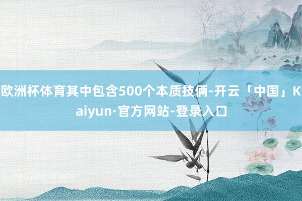 欧洲杯体育其中包含500个本质技俩-开云「中国」Kaiyun·官方网站-登录入口