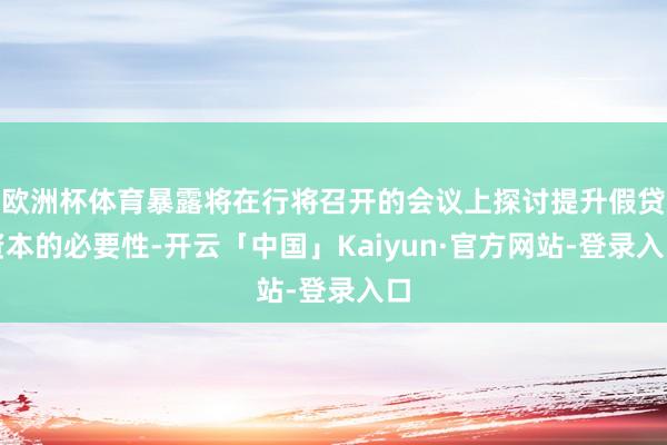 欧洲杯体育暴露将在行将召开的会议上探讨提升假贷资本的必要性-