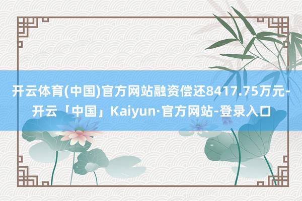开云体育(中国)官方网站融资偿还8417.75万元-开云「中国」Kaiyun·官方网站-登录入口