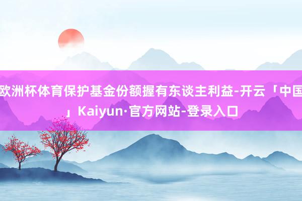 欧洲杯体育保护基金份额握有东谈主利益-开云「中国」Kaiyu