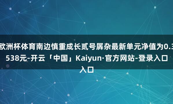 欧洲杯体育南边慎重成长贰号羼杂最新单元净值为0.3538元-开云「中国」Kaiyun·官方网站-登录入口