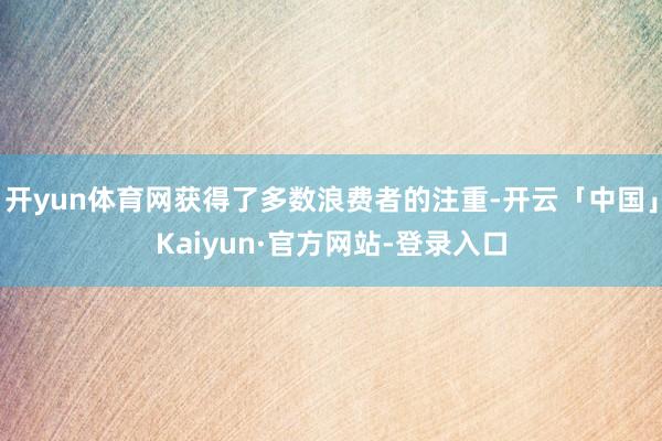 开yun体育网获得了多数浪费者的注重-开云「中国」Kaiyun·官方网站-登录入口