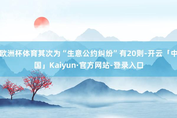 欧洲杯体育其次为“生意公约纠纷”有20则-开云「中国」Kaiyun·官方网站-登录入口