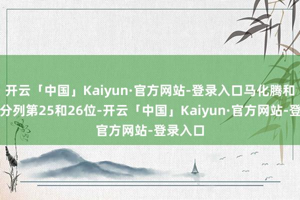 开云「中国」Kaiyun·官方网站-登录入口马化腾和钟睒睒分列第25和26位-开云「中国」Kaiyun·官方网站-登录入口
