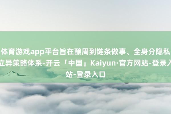 体育游戏app平台旨在酿周到链条做事、全身分隐私的立异策略体系-开云「中国」Kaiyun·官方网站-登录入口