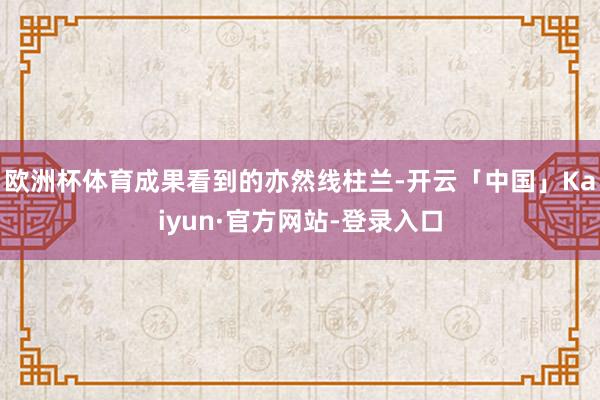 欧洲杯体育成果看到的亦然线柱兰-开云「中国」Kaiyun·官方网站-登录入口