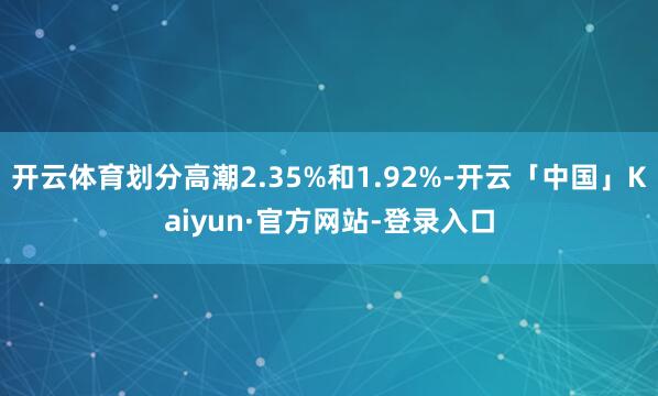 开云体育划分高潮2.35%和1.92%-开云「中国」Kaiyun·官方网站-登录入口