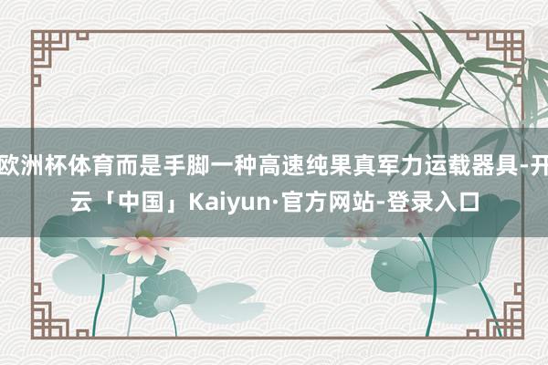 欧洲杯体育而是手脚一种高速纯果真军力运载器具-开云「中国」Kaiyun·官方网站-登录入口