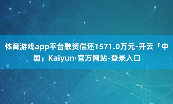 体育游戏app平台融资偿还1571.0万元-开云「中国」Kaiyun·官方网站-登录入口