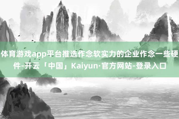体育游戏app平台推选作念软实力的企业作念一些硬件-开云「中国」Kaiyun·官方网站-登录入口