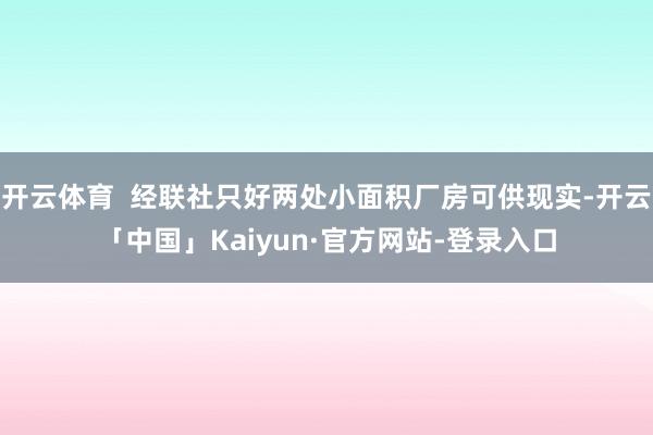 开云体育  经联社只好两处小面积厂房可供现实-开云「中国」Kaiyun·官方网站-登录入口
